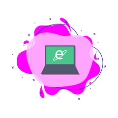 Poster - Internet in the laptop colored icon. Simple color vector of education icons for ui and ux, website or mobile application