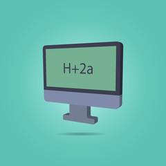 Poster - Formula on the monitor isometric icon. Simple color vector of science icons for ui and ux, website or mobile application