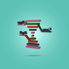 Poster - chemical formulas isometric icon. simple color vector of science icons for ui and ux, website or mob
