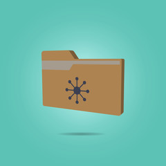 Poster - Folder with atom isometric icon. Simple color vector of science icons for ui and ux, website or mobile application