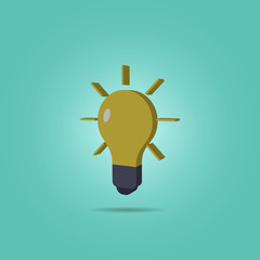 Poster - A burning light bulb isometric icon. Simple color vector of science icons for ui and ux, website or mobile application