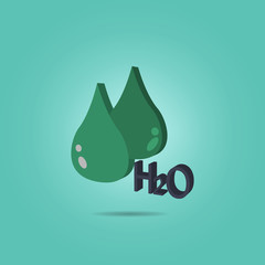 Poster - Drop and the formula of water isometric icon. Simple color vector of science icons for ui and ux, website or mobile application