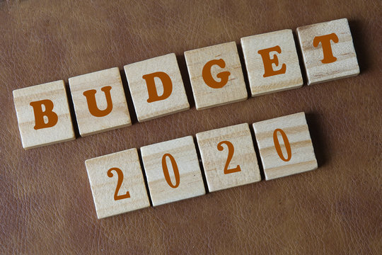 Budget 2020 on a wooden blocks. Business concept.
