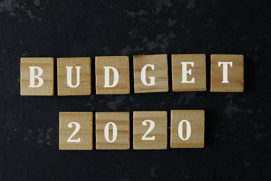 Budget 2020 on a wooden blocks. Business concept.