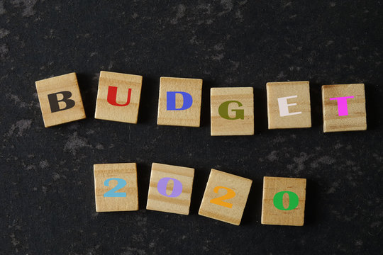 Budget 2020 on a wooden blocks. Business concept.