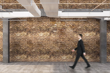 Sticker - Businessman walking in minimalistic loft interior