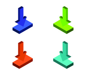 Sticker - isometric download arrow