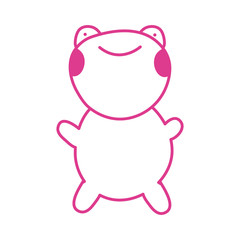 Sticker - cute little frog character icon