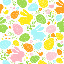 Easter Vector Seamless Background.