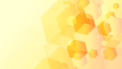 Poster - abstract geometric light yellow hexagonal design background.