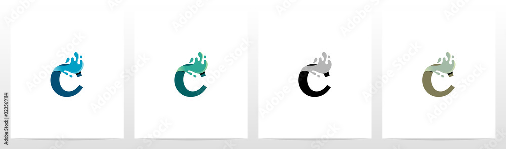 Water Coming Out From Letter Logo Design C Stock Vector | Adobe Stock
