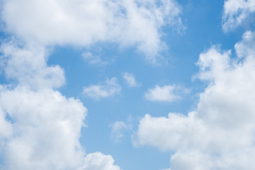 beautiful sky with white clouds on clear blue sky