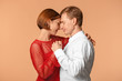© Pixel-Shot - Portrait of beautiful couple on color background