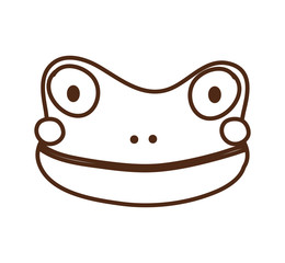 Sticker - cute little frog character icon