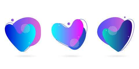 Wall Mural - liquid shapes with gradients. trendy, colourful vector illustration.
