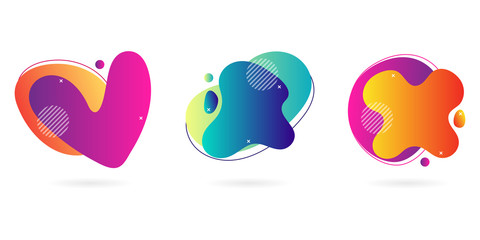 Wall Mural - liquid shapes with gradients. trendy, colourful vector illustration.