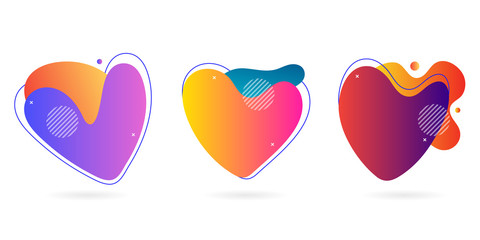 Wall Mural - liquid shapes with gradients. trendy, colourful vector illustration.