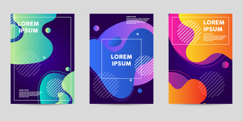 Wall Mural - book cover, poster with liquid shapes. trendy, colourful vector illustration. .