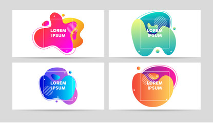 Wall Mural - flyers template with bright liquid shapes. trendy, colourful vector illustration. .