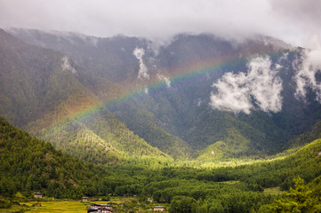 Rainbow in a Bhutanese Valley