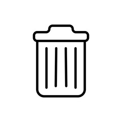 Poster - Simple trash can line icon.