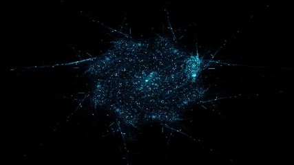 Poster - Glowing circular looping 3D geometric UI shape