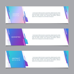 Wall Mural - banner design template with abstract geometric shapes. horizontal banners for web, website, header o