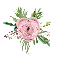 Sticker - Watercolor floral arrangement, hand drawn vector image