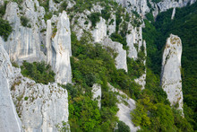 Vela Draga Canyon And Rocks In Ucka Nature Park
