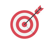Fototapeta  - target goal with arrow isolated on white background icon symbol flat vector illustration