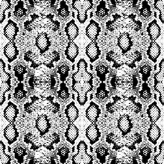 Poster - snake skin scales texture. seamless pattern black isolated on white background. simple ornament, fas