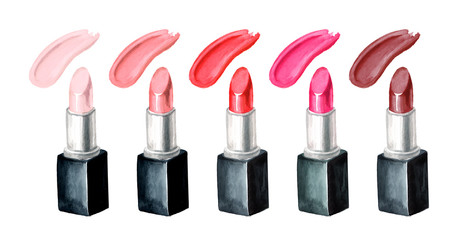 Lipstick in different natural colors