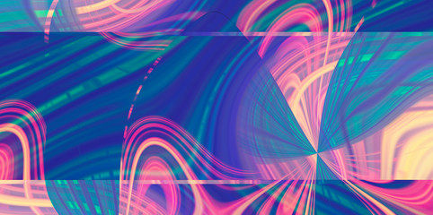 abstract gradient multi-color background trend color 2020.  the flowing lines of the waves fill the circles