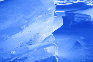 Ice background in blue classic 2020