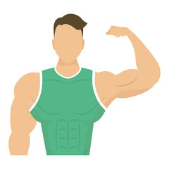 Poster - young strong man athlete character