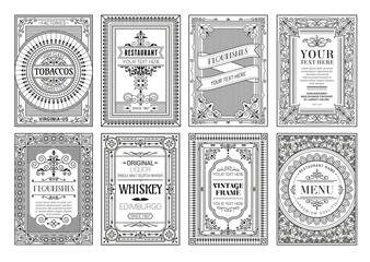 Set of Decorative vintage frames and borders set,Gold photo frame with corner