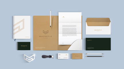 stationery mockup vector set. corporate identity premium branding design. template for business and 