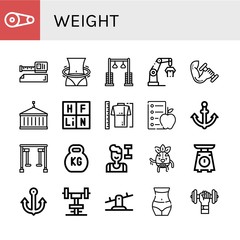 Canvas Print - weight simple icons set