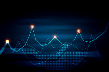 financial forecast chart analyzing. graph reflects data behavior over historic period. statistic res