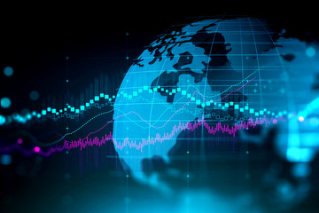 Wall Mural - financial forex chart analyzing. graph reflects market deviation over historic period. volatility co