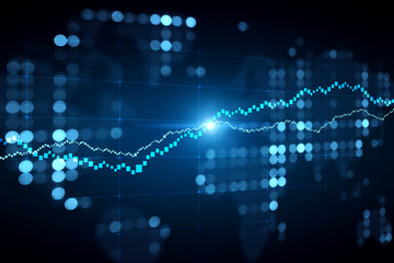 Wall Mural - financial forex chart analyzing. graph reflects market deviation over historic period. volatility co
