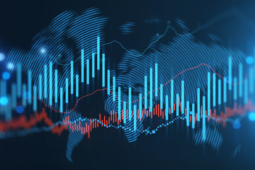 Wall Mural - financial forex chart analyzing. graph reflects market deviation over historic period. volatility co