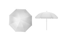 Sun Umbrella Isolated On White Background Mock Up Vector