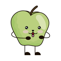 Wall Mural - apple fresh fruit kawaii character