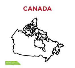 Wall Mural - Canada map icon vector logo design template