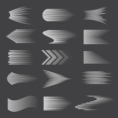 Poster - speed lines. drawn halftone gradient cartoon lines manga comic shading vector set. speed effect hori