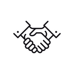 Business agreement handshake line art icon for apps and websites