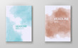 © sdmix - Set of cards with watercolor blots. Vector illustration