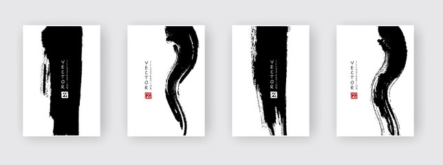 banners with abstract black ink. eps10 vector illustration
