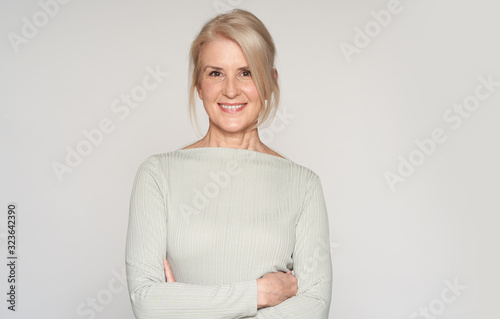 portrait of beautiful senior woman smiling Tableau sur Toile